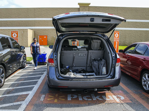 Opened car trunk