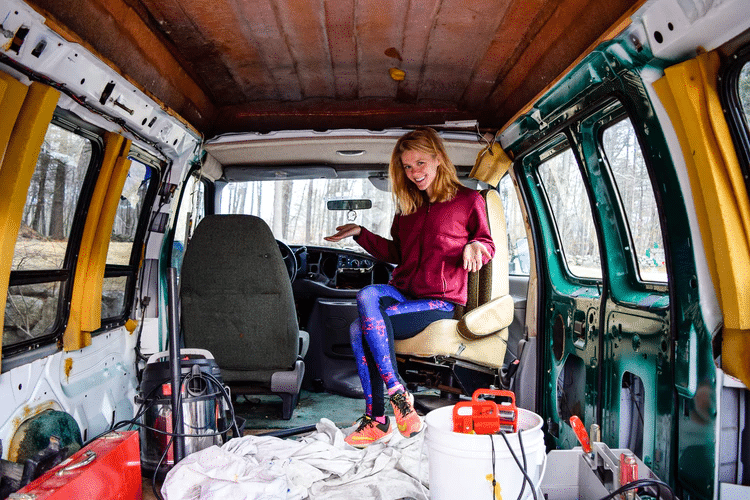 Woman in the van